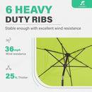 JEAREY 6.5x10 ft Rectangular Patio Umbrellas Outdoor Market Umbrella with Push Button Tilt and Crank, Rectangle Table Umbrella 6 Sturdy Ribs UV Protection for Pool Garden Backyard Deck, Apple Green by GreenHaven Gardens