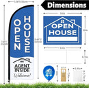 44 Pcs Open House Signs for Real Estate Agent Supplies, Double Sided Open House Flag Kit for Outside, 7.6 x 5.4 Ft Blue Banner Flag Poles Set with Directional Arrows Yard Sign Stakes Balloons by CozyNest Decor