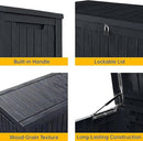 182 Gallon Deck Box Waterproof, UV Resistant Resin Outdoor Storage Box with Hydraulic Rod, Lockable Design and Enhanced Durability for Patio, Garden, and Poolside Use by CozyNest Decor