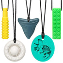 Chew Necklaces for Sensory Kids, Silicone Chewy Necklace for Boys and Girls with Autism, ADHD, SPD, Chewing, Oral Motor Therapy Sensory Toys by TinyTreasures Baby Boutique