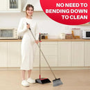 JOYMOOP Black and Red Broom and Dustpan Set, Upright Angle Design with Built-in Comb Teeth for Home, Office, Hard Floors by CozyNest Decor