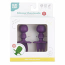 Bumkins Baby Utensils Set, Chewtensils Silicone Spoons for Dipping, Self-Feeding, Baby Led Weaning, Trainer Learning, First Stage Eating, Soft Practice Fork and Spoon, Babies 6 Months, Purple by TinyTreasures Baby Boutique