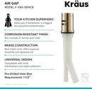 KRAUS Dishwasher Air Gap in Spot Free Antique Champagne Bronze, KAG-1SFACB by CozyNest Decor