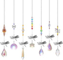 Pack of 7 Crystal Suncatchers Dragonfly Pendant Rainbow Maker Hanging for Window Wedding Garden Decor by GreenHaven Gardens