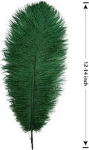 THARAHT Blackish Green Ostrich Feathers 12pcs Large Natural Bulk 12-14Inch 30cm-35cm for Wedding Party Centerpieces Mardi Gras Decoration Feather by CozyNest Decor