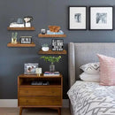 QEEIG Floating Shelves for Wall Bathroom Shelf Bedroom Kitchen Living Room Farmhouse Small Book Shelf 16 inch Set of 4, Brown (015-BN4) by CozyNest Decor