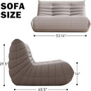 Bean Bag Chair for Adults, Oversized Loveseat Fireside Chair Comfy Lazy Floor Sofa, 2 Seater Lazy Sofa Couch Memory Foam Bean Bag for Living Room, Bedroom Apartment Office (Grey) by CozyNest Decor