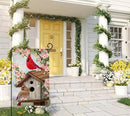 BLKWHT Spring Cardinal Bird Garden Flag 12x18 Vertical Double Sided Pink Flowers Tree Summer Farmhouse Holiday Outside Decorations Burlap Yard Flag BW792 by GreenHaven Gardens