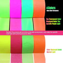 800Feets Neon Glow in The Dark Party Supplies - UV Reactive Fluorescent Crepe Paper Streamers for Wedding, Birthday, Fiesta Decorations by TinyTreasures Baby Boutique