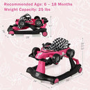 BABY JOY 4-in-1 Baby Walker, Foldable Activity Walker with Adjustable Height & Speed, Music, Lights, Steering Wheel, Comfy Seat Cushion, Activity Baby Push Walker for Boys Girls Aged 6 –18 (Pink) by TinyTreasures Baby Boutique