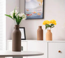 Ceramic Vase Set of 3, Flower Vases for Spring Room Decor, Kitchen Farmhouse, Modern Boho Style(Brown/Dark Brown/Orange) by GreenHaven Gardens