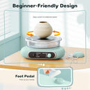 Alldeer Mini Pottery Wheel Kit - 4.7" Turntable Electric Clay Wheel with Foot Pedal, Adjustable Speed Ceramic Making Machine with 8 Pottery Shaping Tools, Craft Kits for Kids by TinyTreasures Baby Boutique