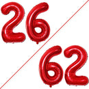 GOER Number 26 Balloons for 26th Birthday Party Decorations,42 Inch Jumbo Foil Helium 62 Balloons for 62nd Birthday Party Decoration (Red) by TinyTreasures Baby Boutique