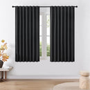 Joydeco Faux Linen Blackout Curtains for Bedroom,Black Blackout Curtains 72 inches Long,100% Blackout Solid Thermal Insulated Window Drapes Luxury Decor for Living Room（W52xL72 Inch,Black） by TinyTreasures Baby Boutique