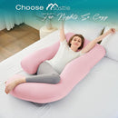 Sasttie Pregnancy Pillows for Sleeping, Jumbo U Shaped Cooling Full Body Pillow with Removable Cover, Pregnant Women Must Haves, Maternity Essential, Light Pink by TinyTreasures Baby Boutique