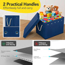 Kids Toy Box Chest Storage with Lid and Big Play Mat for Boys and Girls,Collapsible Fabric Toy Building Bricks Storage Container Organizer Bin with Rug for Playroom and Nursery Organization by TinyTreasures Baby Boutique