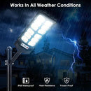 4-Pack Solar Street Lights Outdoor, 13000LM 6500K Waterproof LED Solar Flood Lights with Motion Sensor, Dusk to Dawn Solar-Powered Light for Outside, Security Lights for Parking Lot Yard Driveway by GreenHaven Gardens