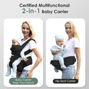 FRUITEAM Baby Carrier Newborn to Toddler 6 in 1 Hip Waist Stool with Head and Lumbar Support, Safety - Certified Hip Seat Carrier, Adjustable & Removable Baby Carrier for All Seasons, Black by TinyTreasures Baby Boutique