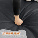 4FT Bean Bag Chair: Bean Bag with Velvet Cover, Fluffy and Comfy Bean Bag Chairs for Adults and Kids, Bean Bag Sofa Filled with High-Density Sponge for Gaming (Black) by CozyNest Decor
