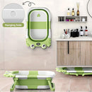 Collapsible Baby Bathtub for Newborns to Toddler with Real-time Temp Monitor & Floating Cushion,Portable Travel Tub for 0-36 Month, Foldable Baby Bath Tub for Infants(Green) by TinyTreasures Baby Boutique
