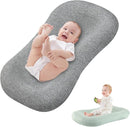 Baby Lounger Pillow, Infant Lounger for 0-24 Months, Soft Cotton and Portable Baby Lounger for Home (Gray) by TinyTreasures Baby Boutique