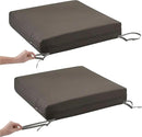 Classic Accessories Ravenna Water-Resistant 25 x 25 x 5 Inch Square Patio Seat Cushion Slip Cover & Foam, Dark Taupe, Lounge Chair Cushion by GreenHaven Gardens