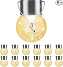 Solar Outdoor Lights Decorative 12 Pack, Hanging Solar Garden Lights Waterproof, Solar Powered Globe Lantern Cracked Glass Ball Lights for Yard Patio Fence Tree Umbrella Holiday Decoration,Warm White by GreenHaven Gardens