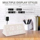 Kogonee Wooden Digital Alarm Clock, 0-100% Dimmer, 2 Alarm Settings, Weekday/Everyday Mode, 9 Mins Snooze, 12/24H, Temperature and Date Display for Office, Travel, Bedroom Alarm Clock (White) by CozyNest Decor