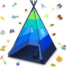 USA Toyz Happy Hut Teepee Tent for Kids - Indoor Pop Up Teepee Kids Playhouse Tents for Boys, Girls, Toddlers with Portable Storage Bag (Blue) by TinyTreasures Baby Boutique