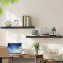 HOOBRO Floating Shelves for Wall, Wall Mounted Shelf Set of 2, 31.5" Hanging Shelf with Invisible Brackets, for Wall in Bathroom, Bedroom, Toilet, Kitchen, Living Room, Office, Black BK80BJP201 by CozyNest Decor