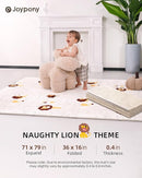 Baby Play Mat 71x79 Inch, 2 in 1 Fabric & XPE Dual-Sided Design Foldable Play Mats for Babies and Toddlers, Waterproof & Anti-Slip Baby Mat for Floor, Portable Baby Foam Crawling Mat with Travel Bag by TinyTreasures Baby Boutique