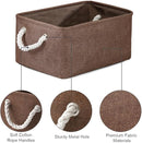 TheWarmHome Decorative Basket Rectangular Fabric Storage Bin Organizer Basket with Handles for Clothes Storage (Brown,Large-3Pack,15.7L*11.8W*8.3H) by CozyNest Decor