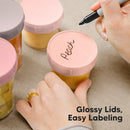 KeaBabies 4pk 8oz & 4pk 4oz Glass Baby Food Containers with Lids - Leak-Proof, Microwavable Small Glass Jars,Baby Purees & Toddler Snack Storage Containers,BPA-Free,Dishwasher & Freezer Safe(Roseate) by TinyTreasures Baby Boutique