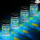 Cooo 4 Pack Mosaic Solar Lanterns Outdoor Waterproof Jar Lights Solar Powered, Hand Paste 141 Crystal Mosaics Table Hanging Garden Backyard Decor Lamps （Just a Little More, Get Double The Deligh by GreenHaven Gardens