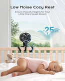 6000mAh Misting Fan for Stroller, 3 Speeds Portable Clip Fan with Intermittent/Continuous Spray, 14H Cooling, Detachable Mount, Timer & Night Light for Baby (100ML Water Tank) - Black by TinyTreasures Baby Boutique