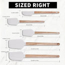 Ptanexx Wooden Handle Silicone Spatula Set 5 Piece, Batter Mixing Spatula, Spatula for Cooking, Jars, Baking, Mixing, Frosting by CozyNest Decor