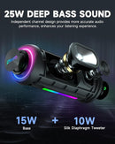 Bluetooth Speakers Wireless Loud Stereo Sound IPX7 Waterproof Outdoor Portable 25W Super Bass Speaker for Home Party Beach with 24H Playtime Colorful Lights BT5.3 TWS Pairing Birthday Gift Black by TinyTreasures Baby Boutique