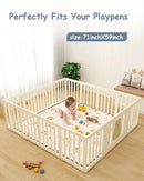 Boho Rainbow Baby Play Mat 71" X 59" Playpen Mat Thicken One-Piece Crawling Mat Non-Slip Cushioned Baby Floor Mat Letter Playmats for Babies Toddlers Infants Tummy Time Activity (71X59,Beige) by TinyTreasures Baby Boutique