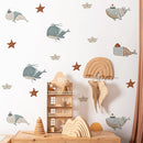 Whale Wall Decals for Nursery – 18 Decals, Ocean Theme Removable Stickers for Kids Room, Sea Animal Baby Room Decor, Reusable Wall Stickers for Furniture & Glass (6 Sheets) by TinyTreasures Baby Boutique