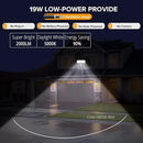 UME 19W LED Security Lights Motion Sensor Light Outdoor, 2000LM Motion Flood Light, 5000K, IP65 Waterproof, 2 Adjustable Head Motion Detector Security Light for Exterior,Outside,Garage,Yard(White)