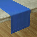 Solino Home Linen Royal Blue Table Runner 156 Inches Long - 100% Pure Linen Extra Long Table Runner 14 x 156 Inch - Classic Hemstitch by CozyNest Decor