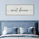 SRSZHIYUE Sweet Dreams Above Bed Wall Decor, 40"x15" Large Rustic Master Bedroom Over Bed Sign Guest Room Couples Wood Framed Farmhouse Horizontal Hanging Decoration (White) by CozyNest Decor