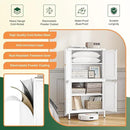 Letaya Storage Cabinet with Doors and Shelves,Small Freestanding Bathroom Floor Metal Cabinets -White by CozyNest Decor