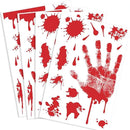 KUUQA 4 Pcs Bloody Handprint Clings Horror PVC Stickers Decals for Halloween Decorations by CozyNest Decor