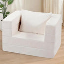 Folding Bean Bag Chair for Adults,3-in-1 Bean Bag Couch Faux Fur Floor Sofa Large Beanbag Convertible Bean Bag Sofa Bed with Pillow in Bedroom,Living Room,Apartment(Twin,Milky White) by CozyNest Decor