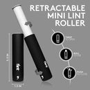 Flint Classic Black Retractable Mini Lint Roller with 90 Extra Sticky Sheets, Small and Portable Lint Roller, Ideal Pet Hair Remover, Travel Lint Rollers for pet Hair Extra Sticky by CozyNest Decor