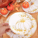 FLOWERCAT 60PCS Thanksgiving Plates & Gold Pumpkin Plates - Including 30PCS 10.25inch Thanksgiving Dinner Plates and 30PCS 7.5inch Thanksgiving Dessert Plates for Giving Thanks Theme Party by CozyNest Decor