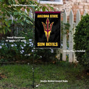 College Flags & Banners Co. Arizona State Sun Devils Black Garden Flag with Pole Stand Holder by GreenHaven Gardens