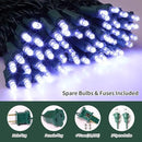 White Wide Angle LED Christmas Lights, 64.8 Ft 300 Count, Pack of 3 Strands 21.9 Ft 100 Lights UL Certified Commercial Grade Green Wire 5mm Holiday String Light by CozyNest Decor