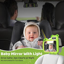 2-in-1 Baby Car Mirror with Lights & Soft Sounds, Cry Detector, Clear Night View, 360° Rotation, Shatterproof, Rear Facing Baby Car Seat Mirror with Remote Control, Perfect Baby Shower Gifts (Green) by TinyTreasures Baby Boutique